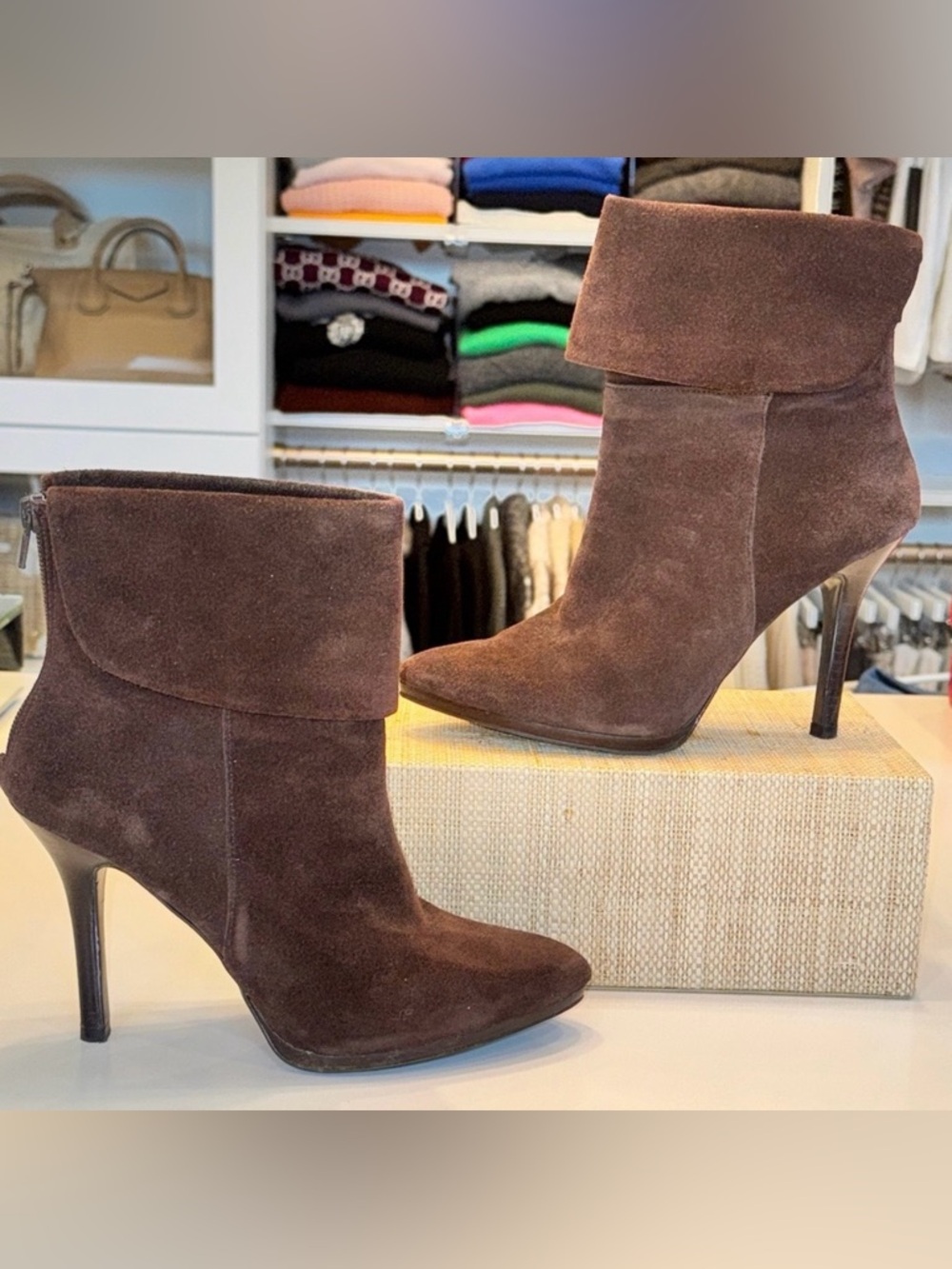 Lauren Ralph Lauren brown suede booties - Picture 2 of 12